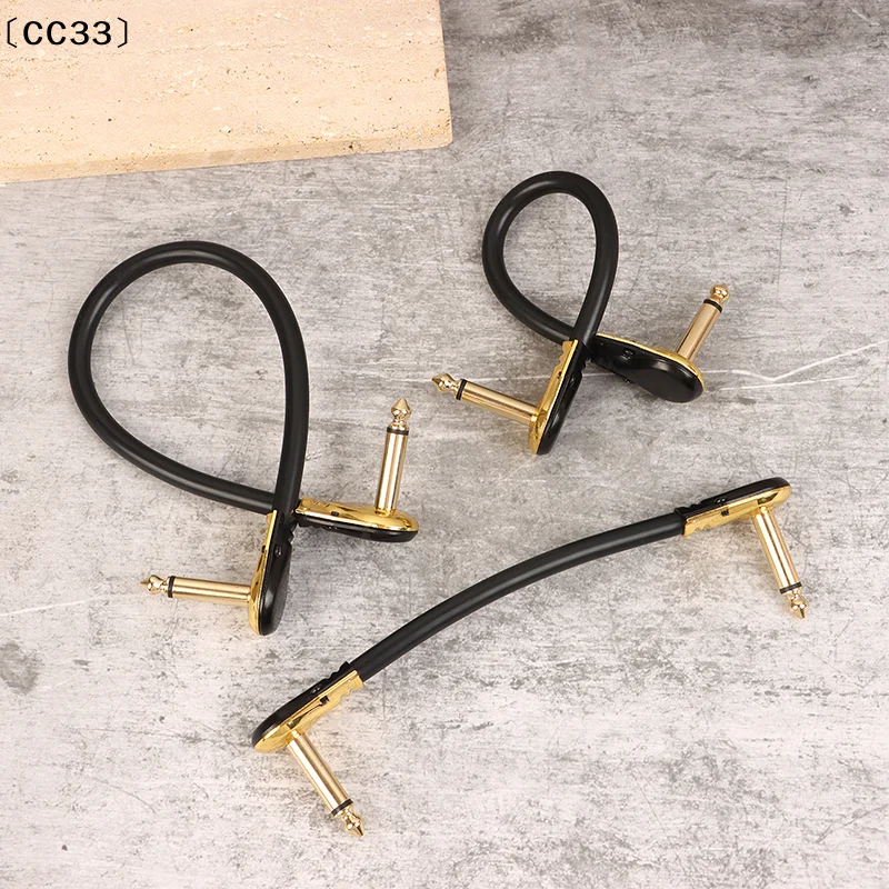 Anti-Rausch-Gitarren-Patchkabel, 15/20/30 cm, 1/4 Zoll rechtwinkliger, sauerstofffreier Audiokabelanschluss für Gitarren-Effektpedale, Instrumenten-Klinkenstecker〔CC33〕 Image