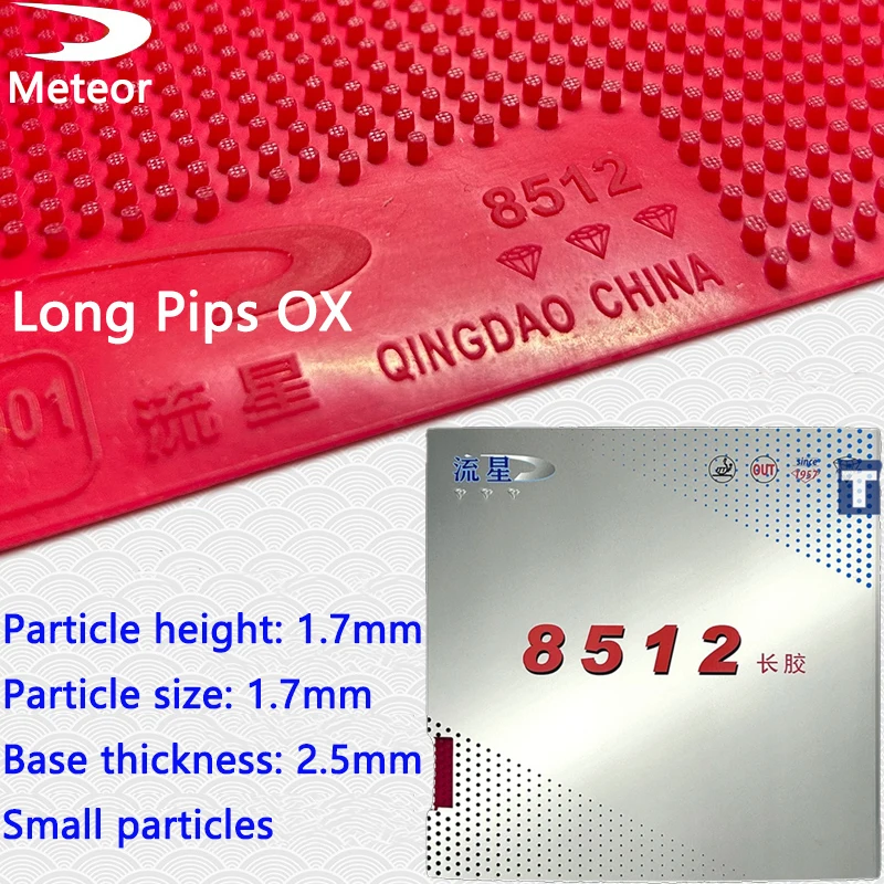 Kleine Partikel Meteor 8512 Diamant-Modell Langnoppiger OX Tischtennisbelag Hochwertiger Ping-Pong-Belag 1,7mm Noppenhöhe Image