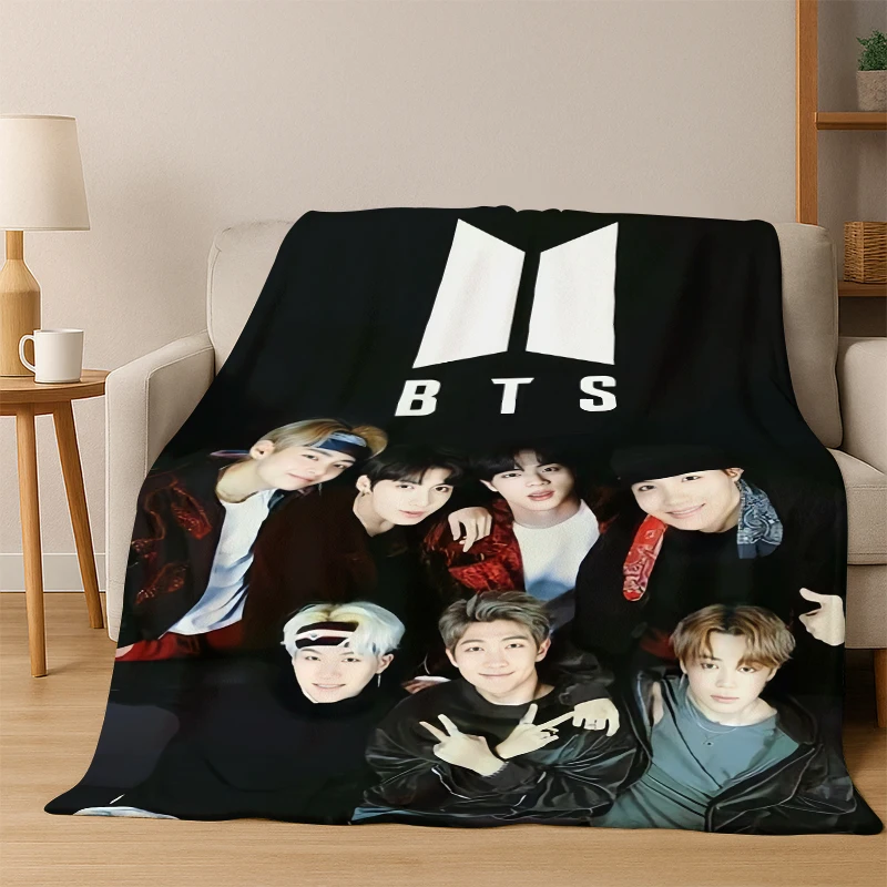 Fashion B-BTS Kpop Ultra Weiche Flanell-Decke, Warme Gemütliche Decke für Couch Sofa Bett Schlafzimmer Wohnzimmer Reise Geschenk Image