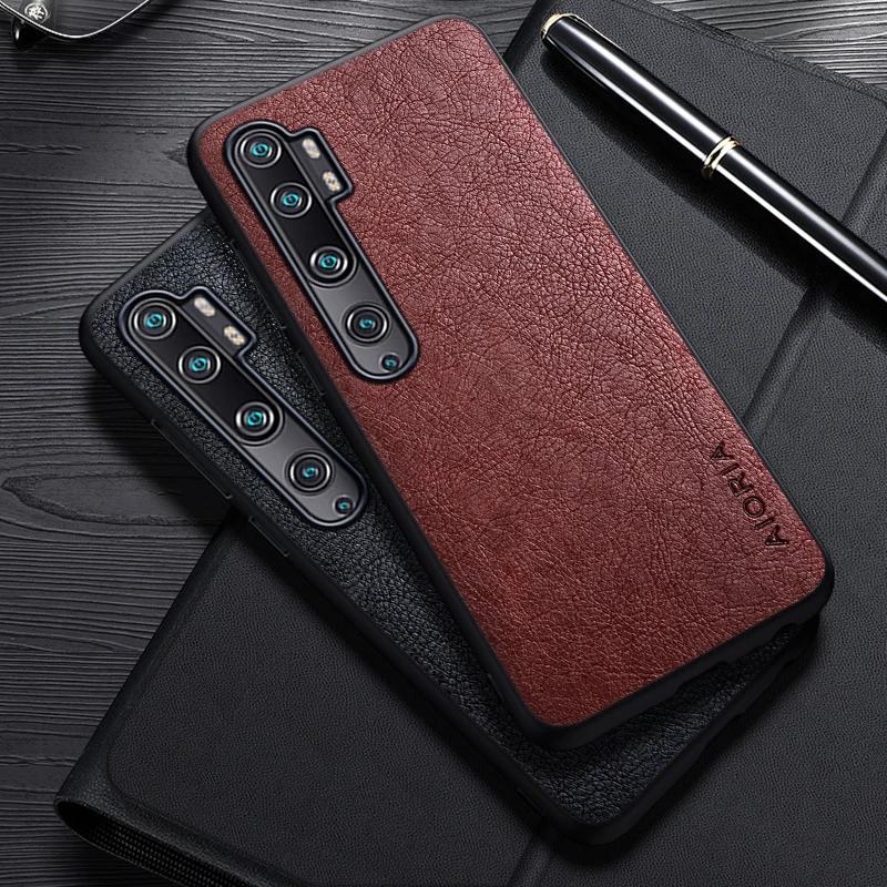 Fall für Xiaomi Mi Note 10 Pro Lite Note 3 einfaches Design Luxus Leder Business Cover für Mi Note 10 Lite Fall Image