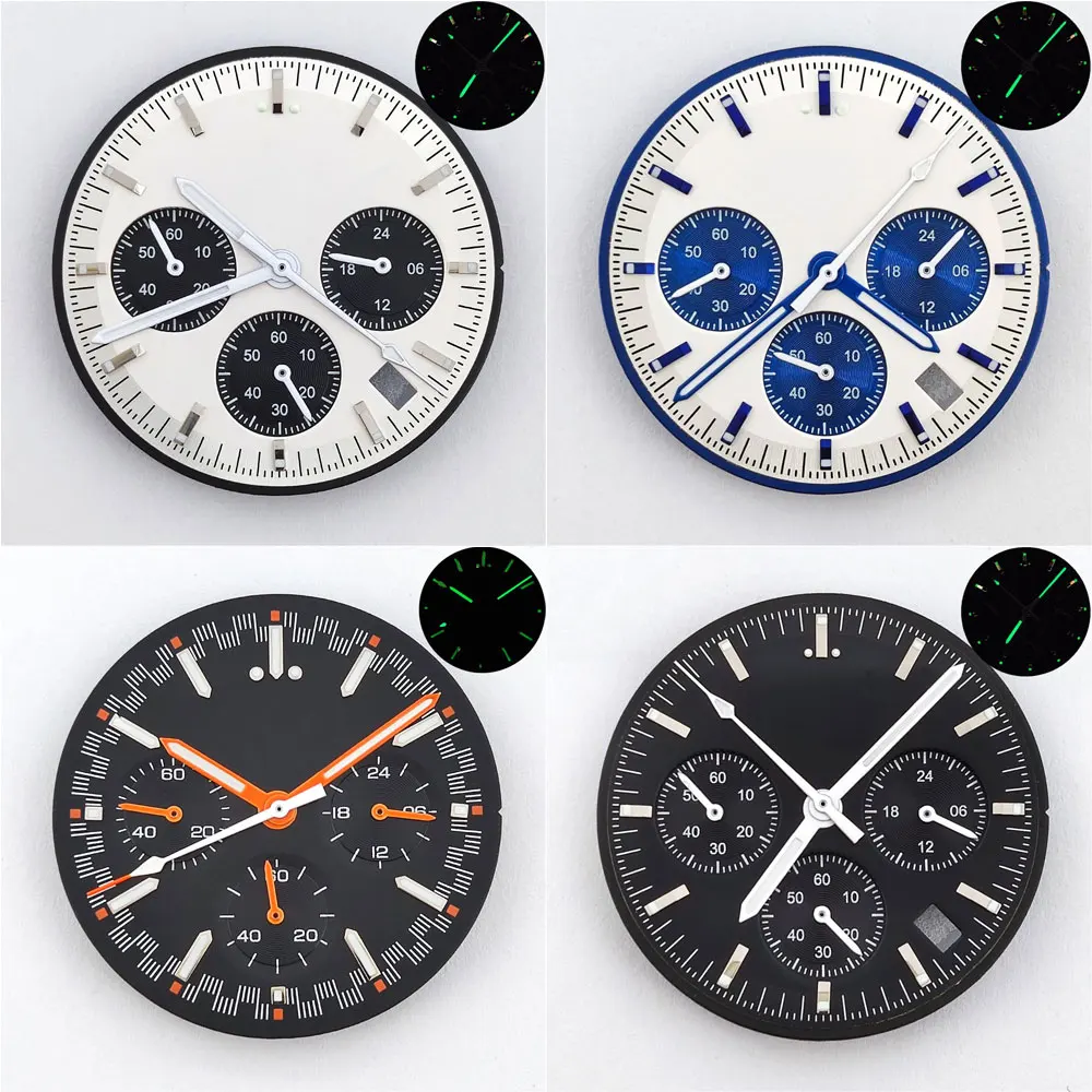 32,5 mm großes Zifferblatt, VK63-Uhrenzifferblatt, leuchtendes Zifferblatt und Zeiger für VK63-Uhrwerk, Uhrenzubehör, Ersatzzubehör für Uhren Image