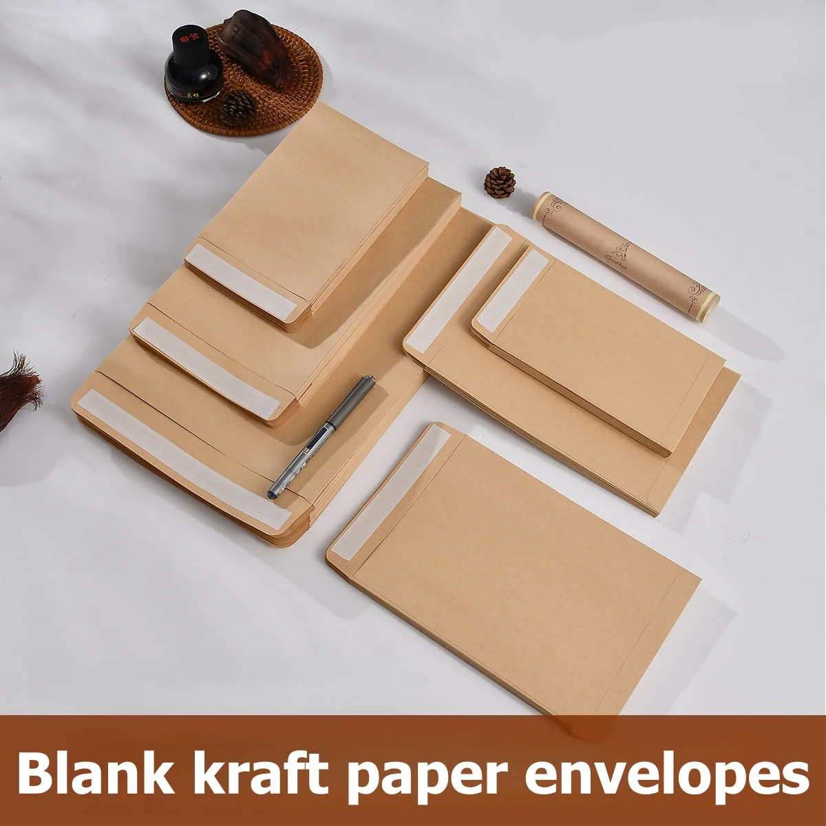 Kraftpapier Kleine Geldumschläge Selbstklebende Geldumschläge für 100-Umschlag-Spar-Challenge Ausgaben-Budget-Organizer Image