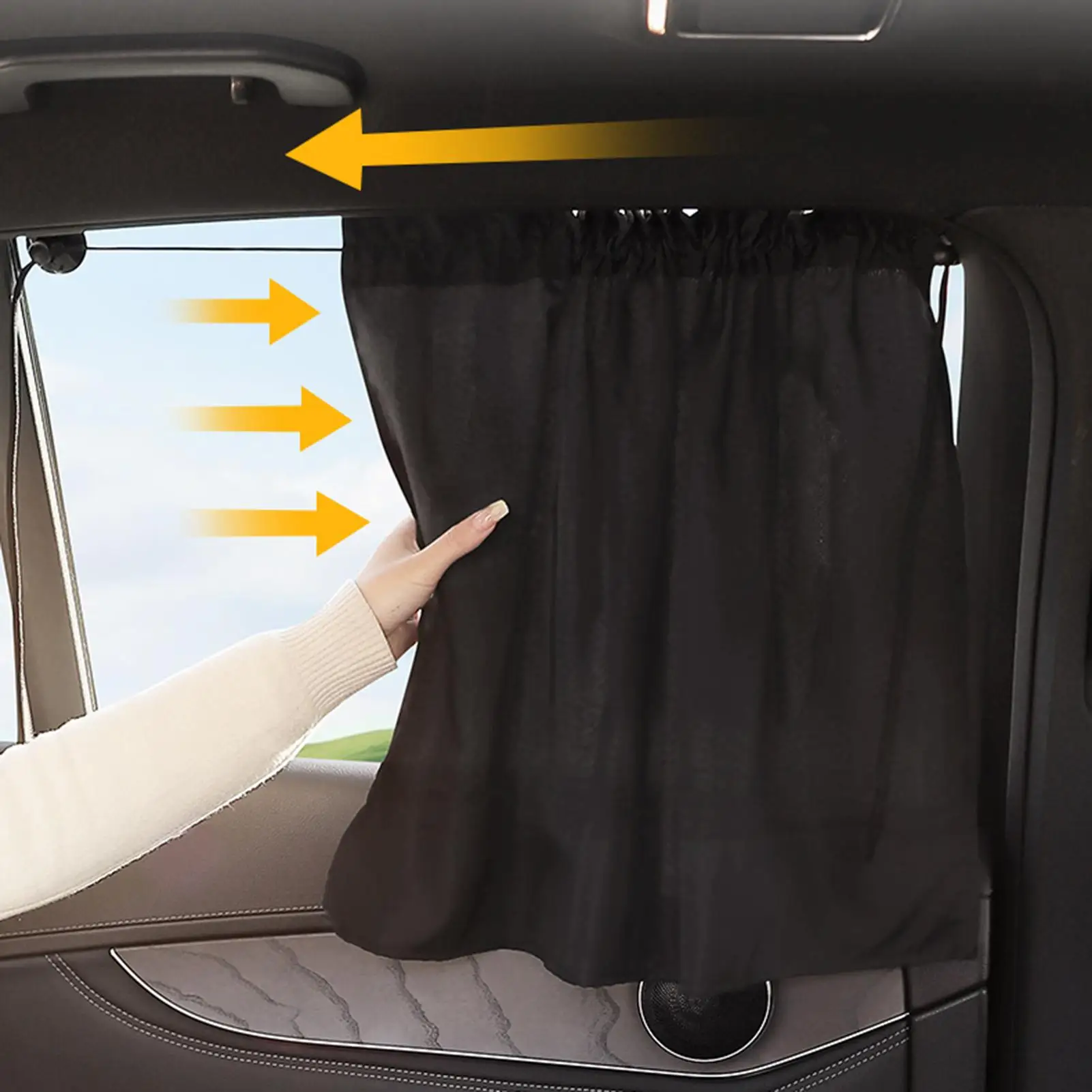 Auto-Sichtschutzvorhang 1 Stück Saugnapf-Verdunkelungsvorhang Fensterrollo Sichtschutz Reise Nickerchen Nacht UV-Reflexion UV-Schutz Sonnenschutz Image