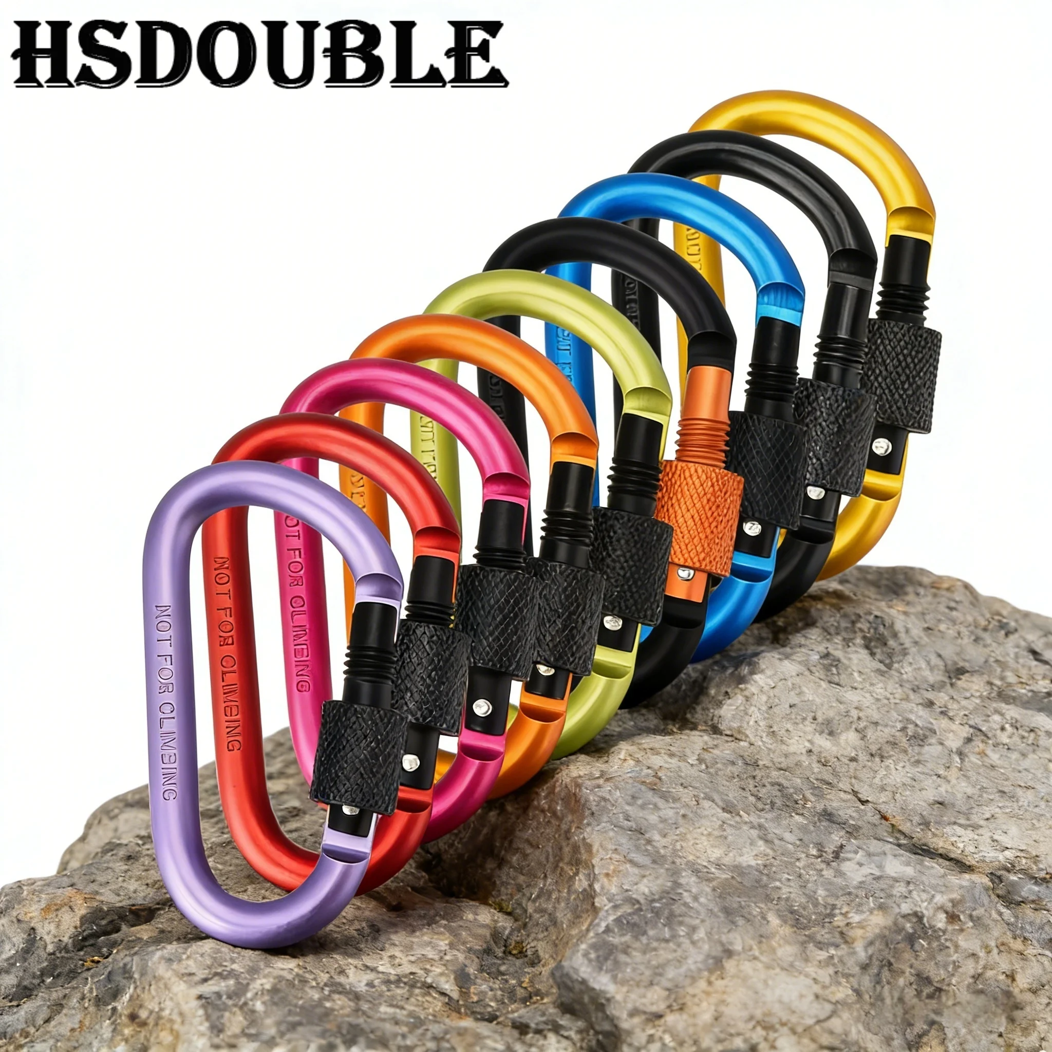 1-10 Stück Aluminiumlegierung D-Ring Karabiner Schlüsselanhänger Clip für Camping Klettern Angeln Zubehör Rucksack Organizer Schnalle Haken Image