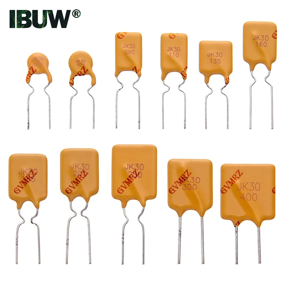 10 Stück 1,5A 1,6A 1,85A 2A 2,5A 3A 4A PPTC-Sicherung 5A 6A 7A 8A 9A 10A JK30 Steckbare Selbstrücksetzbare Sicherung RUEF 30V 0,9A 1,1A 1,35A Image