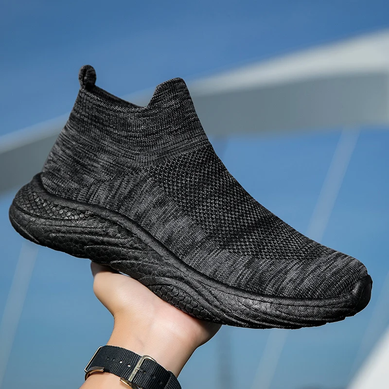 Breathable Men's Casual Shoes Soft Running Shoes Ankle Boots Socks Shoes Mesh Sneakers Comfort Tennis Shoes Couple Sports Shoes