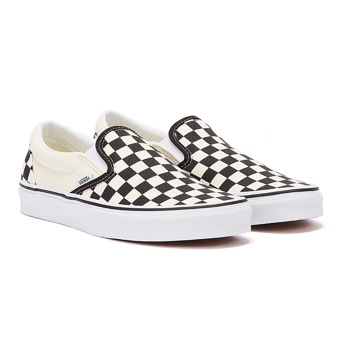 Vans Classic Slip-On Unisex Schwarz Weiß Checkboard Canvas Skate-Trainer