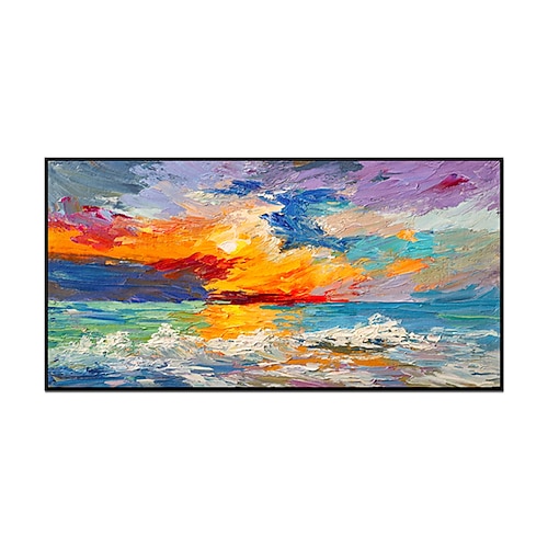 pittura a olio dipinta a mano astratta alba paesaggio marino paesaggio wall art casa soggiorno decorazione della casa arredamento tela arrotolata senza cornice non stirata