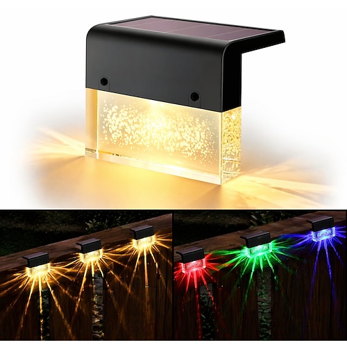 1 confezione di luci solari da esterno per terrazze, luci solari impermeabili per gradini, luci per recinzione per patio, scale, pali, vialetti, portici, passi carrai, giardino, decorazioni, luce