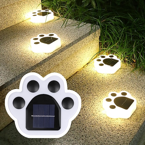 Simpatica luce solare a forma di zampa, luci da giardino impermeabili per esterni, luci da giardino a LED con animali per giardino, patio, aiuole, decorazioni per prato