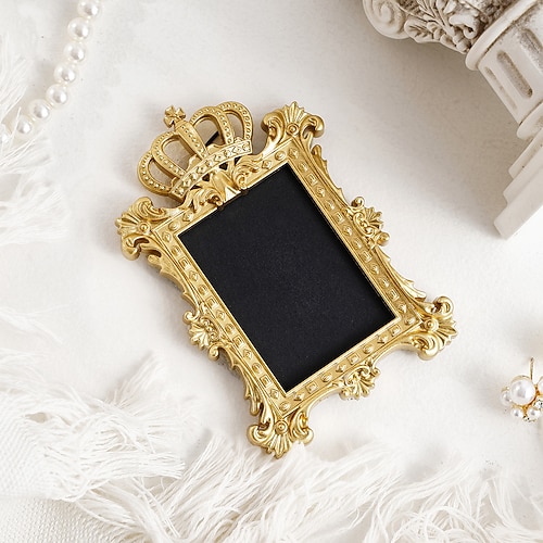 mini cornici vintage dorate europee in resina goffrata cornice portafoto – decorazione da parete dipinta a mano, decorazione da parete fai da te, piccolo accessorio per cornice portafoto per casa,