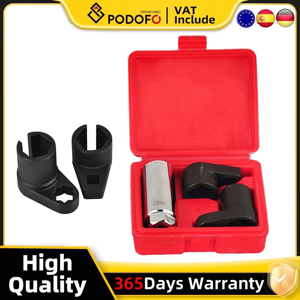 Set di 3 Chiavi per Rimozione Sensore Ossigeno Auto, Attacco 3/8 Pollici, Kit Chiavi per Sensore O2 con Chiave a Zoccolo Offset e Chiave a Fessura