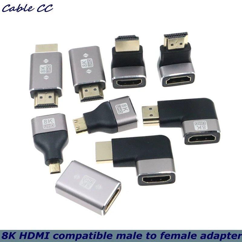 8K Micro Mini HDMI – kompatibel mit 2.1 Connector Adapter 270 90 Grad Stecker auf Buchse für HDTV PS4 PS5 Laptop 4K HDMI Extender Image