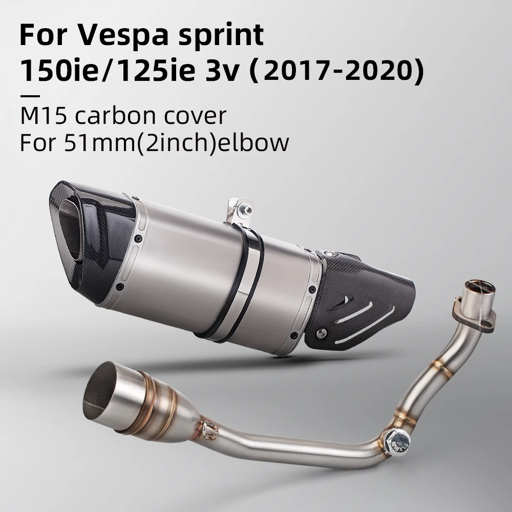 Tubo di Scarico per Moto Piaggio Vespa Sprint 125, Sprint 150, Sistema Completo, Escape Primavera 125, Primavera 150 2017-2022