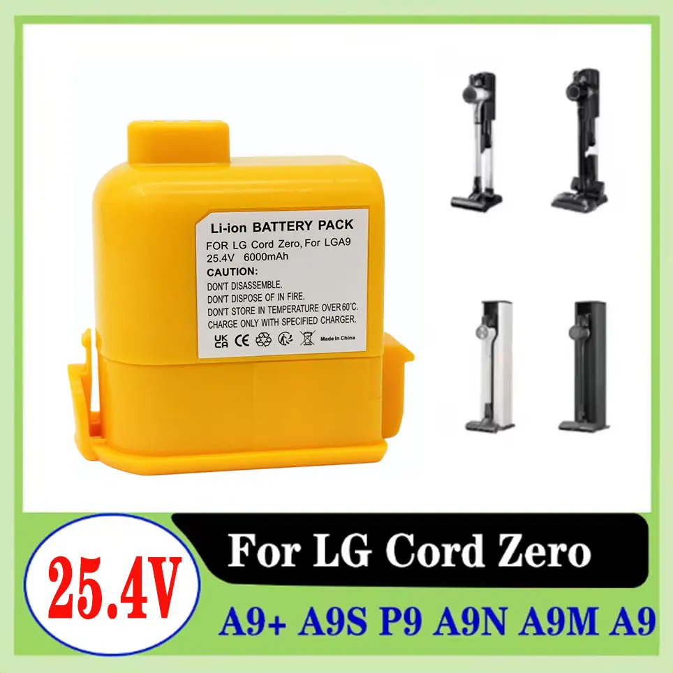 6000mAh 6,0Ah Ersatzakku für LG CordZero A9 Kompatibel mit Staubsaugern A9S/P9 EAC63382204/EAC63382201. Image