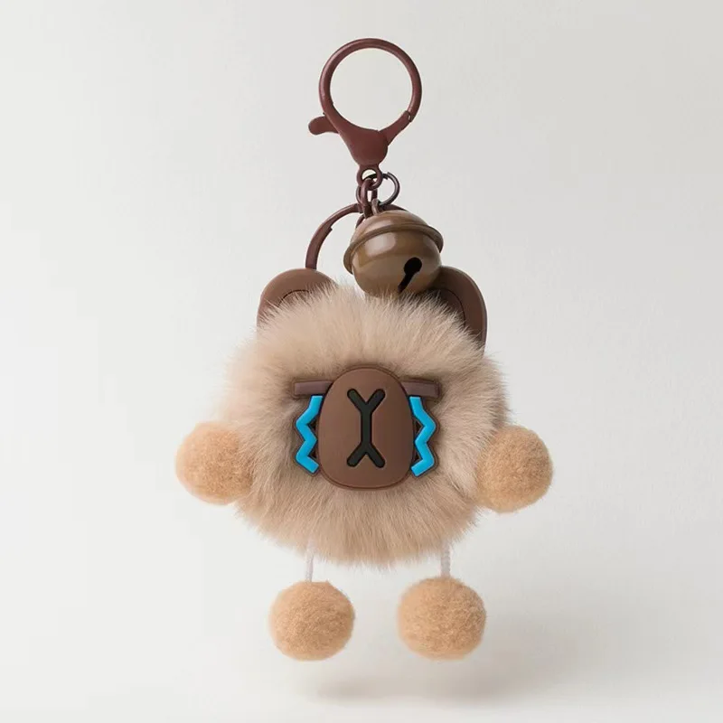Plüsch-Schlüsselanhänger, Niedliches Schweinchen mit Glockenanhänger, Rucksack-Deko, Flauschiges Puppenspielzeug, Autoschlüsselring, Rückspiegel-Ornament Image