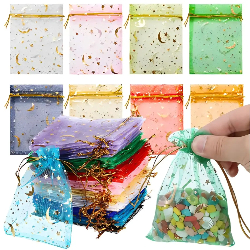 10 Stück Organza-Geschenktüten mit Kordelzug, verschiedene Farben, Geschenktüten für Süßigkeiten, Schmuck, Kosmetik, Reisegepäck, Aufbewahrung, YMY Image
