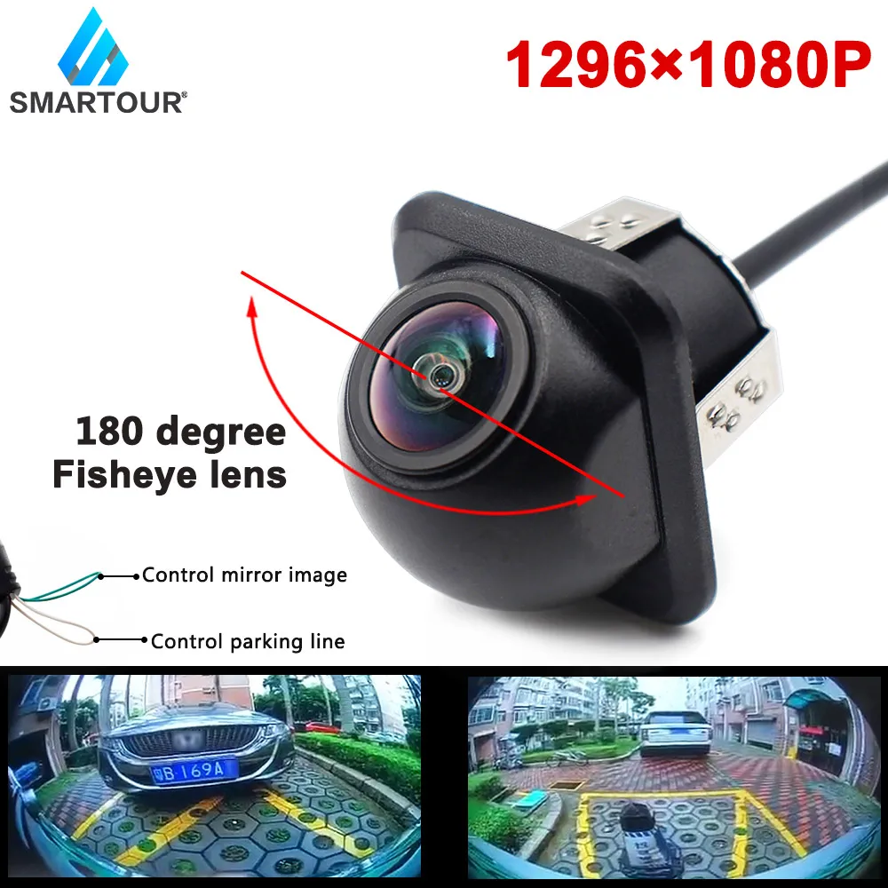 Smartour 4K CCD Fisheye Chips HD Nachtsicht Auto Einparkhilfe Mit Parkplatz Linie AHD 1080P Auto Rückansicht kamera Image