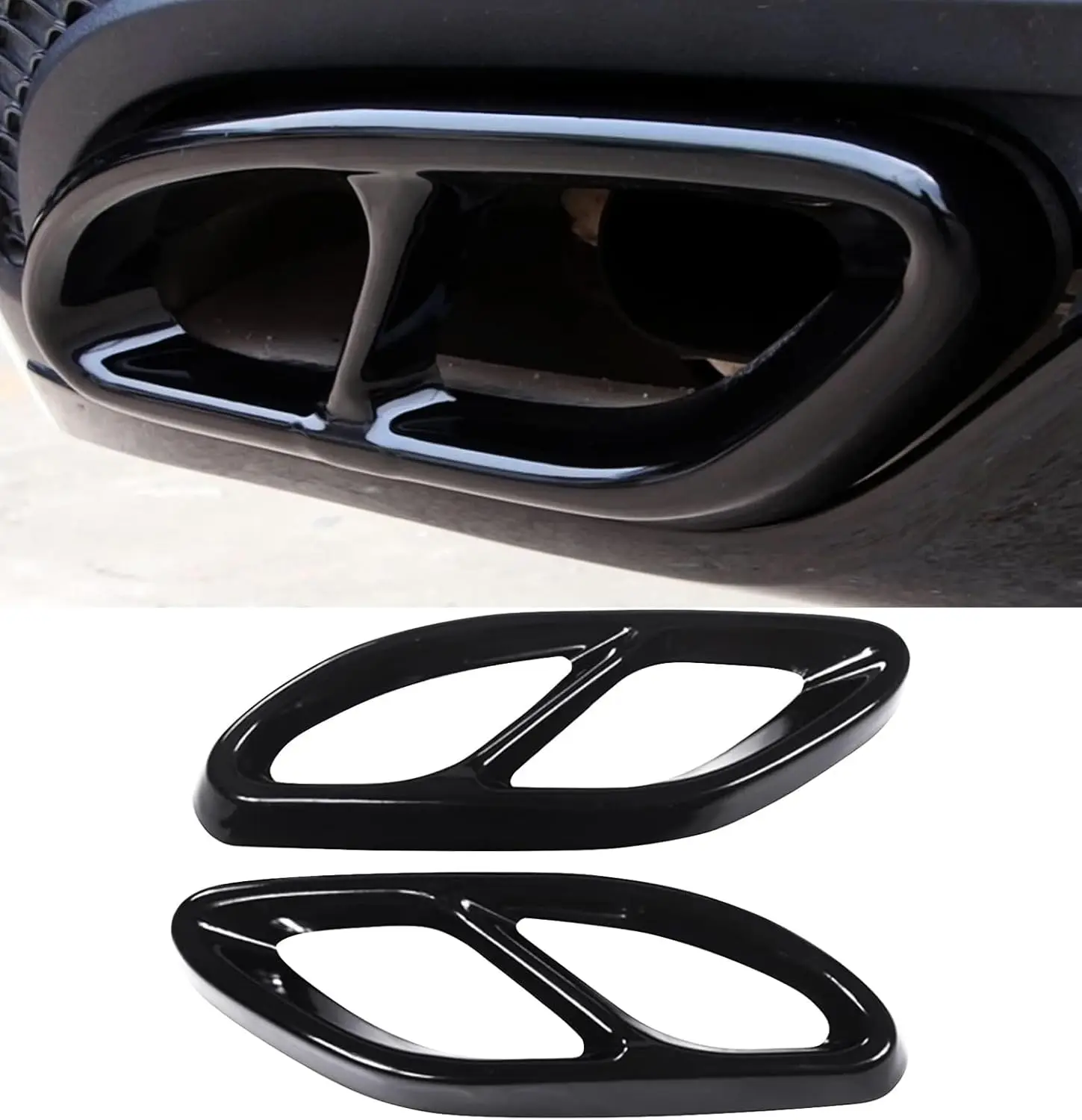 Schwarze Auspuffrohrabdeckung für die Klasse A W176 B-Klasse W246 für Mercedes Benz W212 W213 W205 X253 C180 C200 Endrohr Image