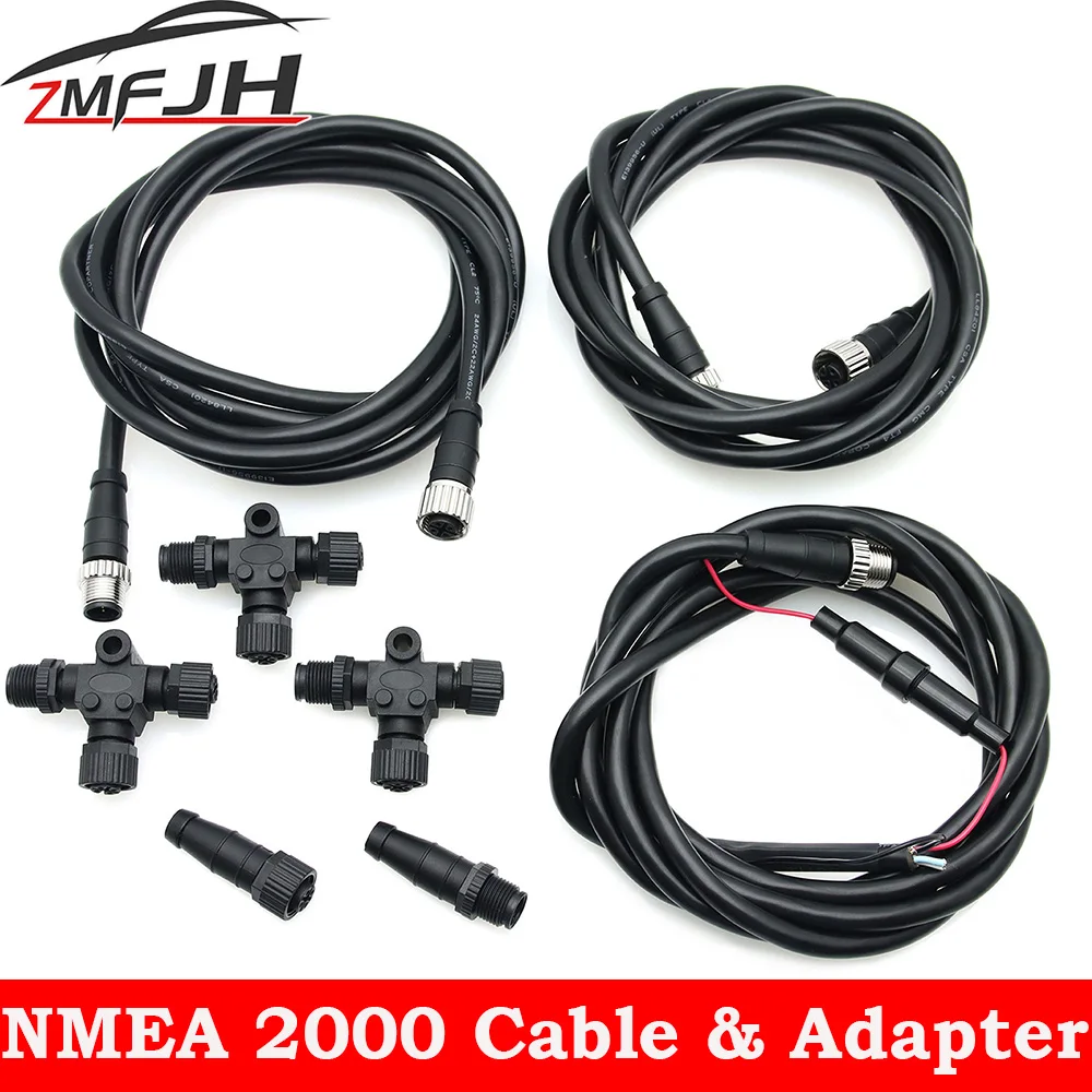 NMEA 2000-Kabeladapter, serielles Datennetzwerk, Marineboot, NMEA 2000-Starter-Kit, ABS, T-Typ, 5-poliger Stecker, Adapterkabel, 0,5–4 m Image