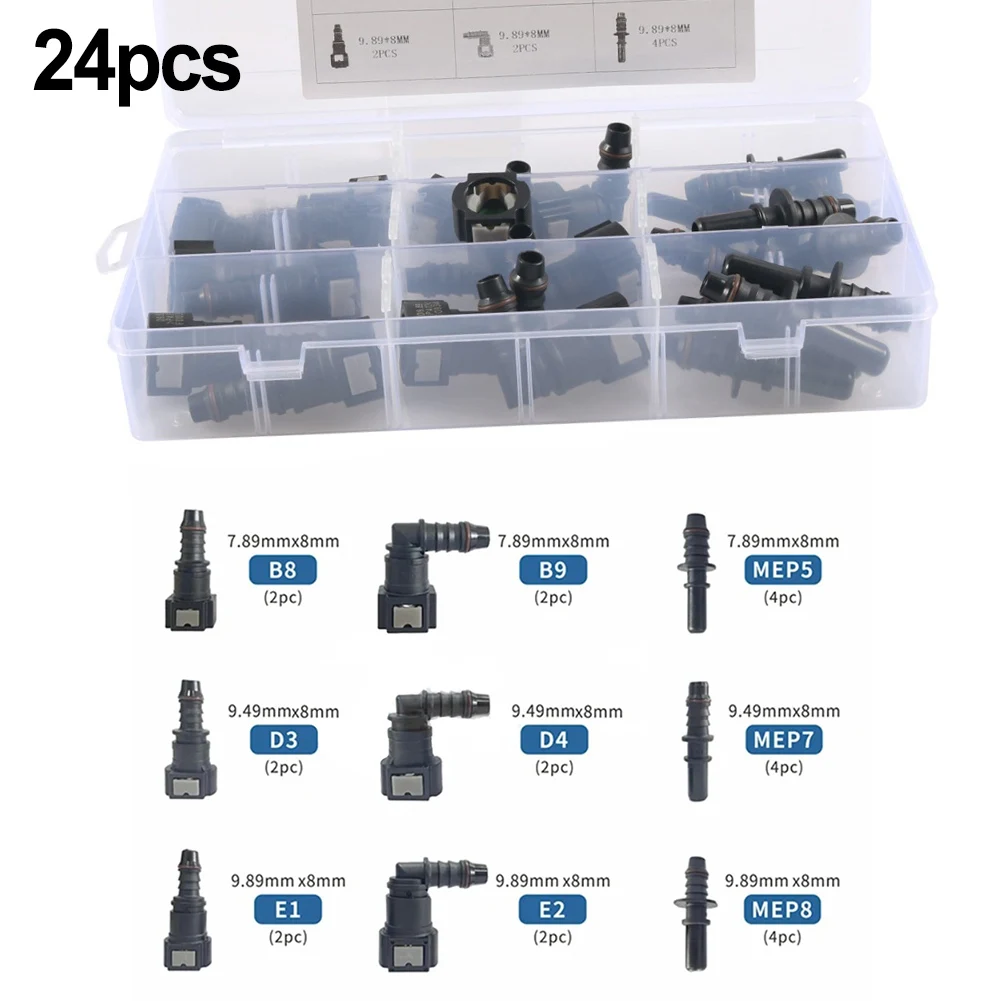 24 Teile/schachtel Kraftstoff Linie Schnell Anschluss Reparatur Kits ID8 8MM Öl Schlauch Diesel Anschlüsse Kraftstoff Rohr Schnell Koppler