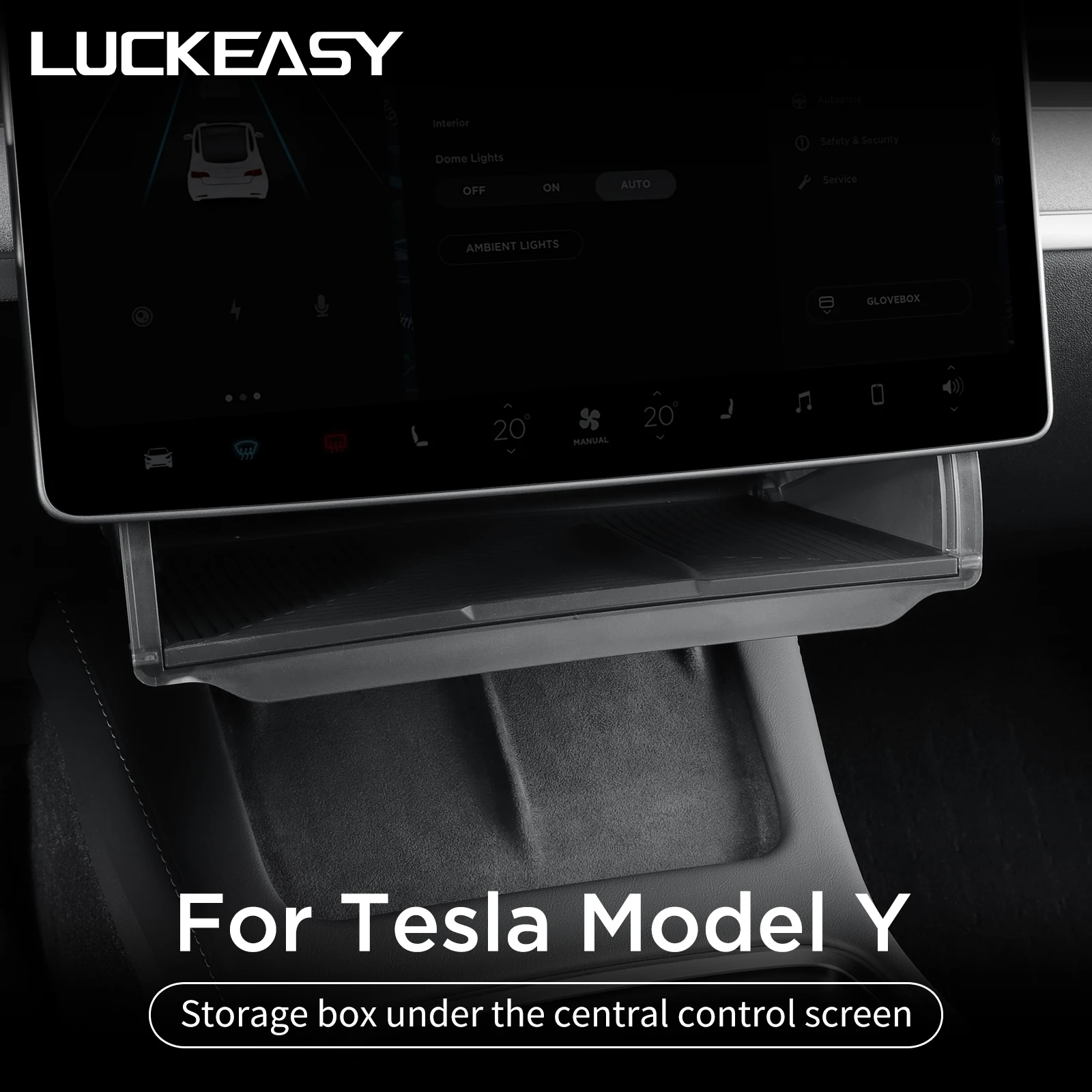 Für Tesla Model Y 2024 Auto-Aufbewahrungsbox, versteckter Aufbewahrungs-Organizer, Fach unter dem zentralen Steuerbildschirm, Modell 3 2021–2022 Image