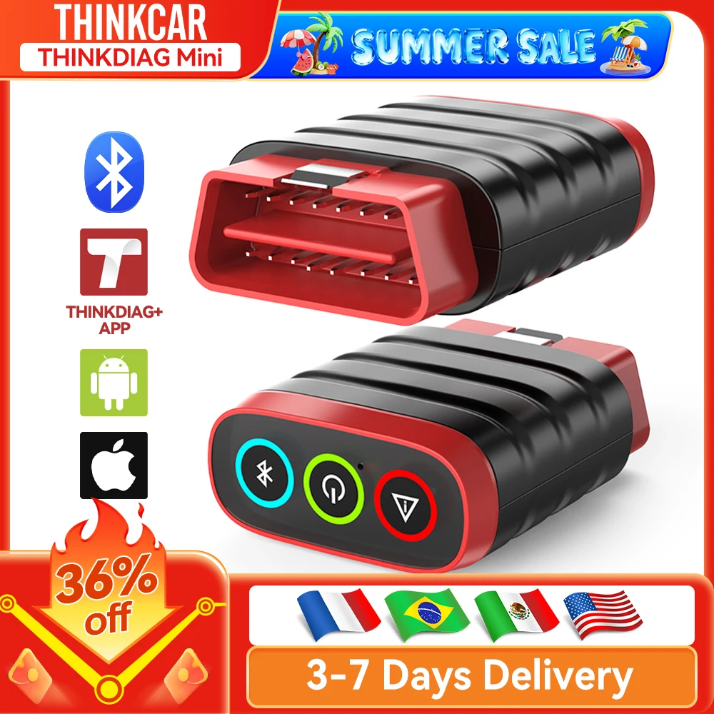 THINKCAR THINKDIAG Mini-OBD2-Scanner für alle Autos, vollständige Systemdiagnose, automatisches Diagnosetool, Fehler lesen/löschen, lebenslanges kostenloses Update Image