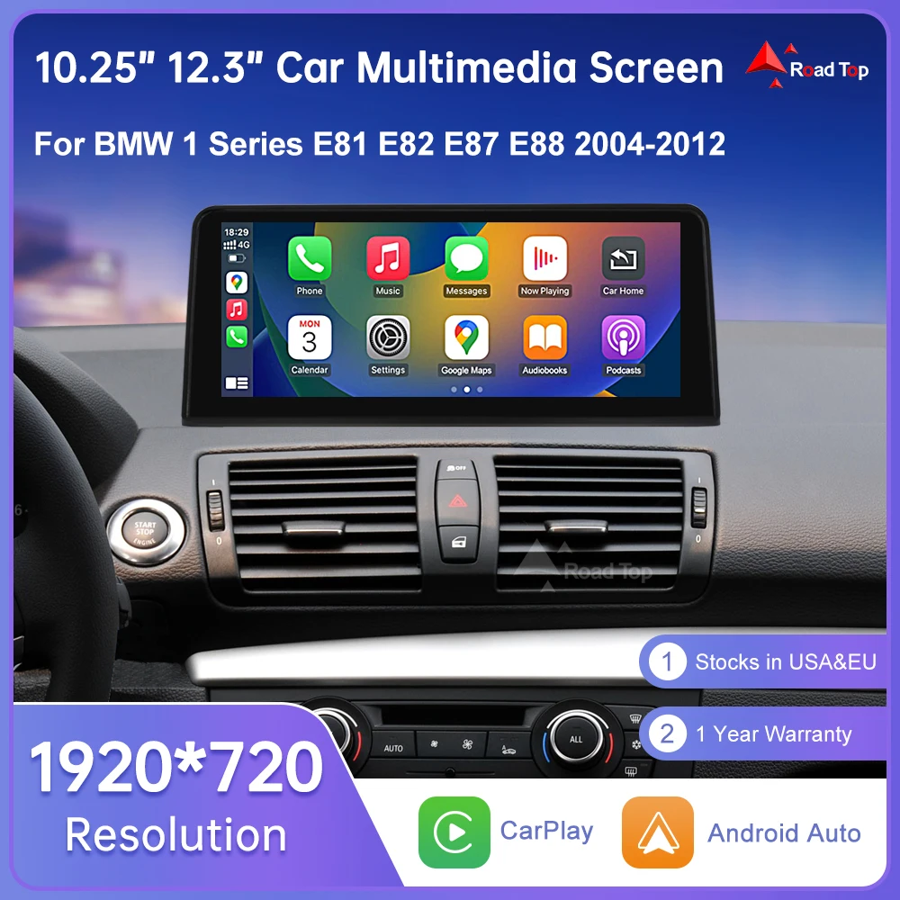 Drahtlose CarPlay Android Auto Auto Multimedia Bildschirm Für BMW 1er E81 E82 E87 E88 CCC CIC System Touch Display Auto Radio Image