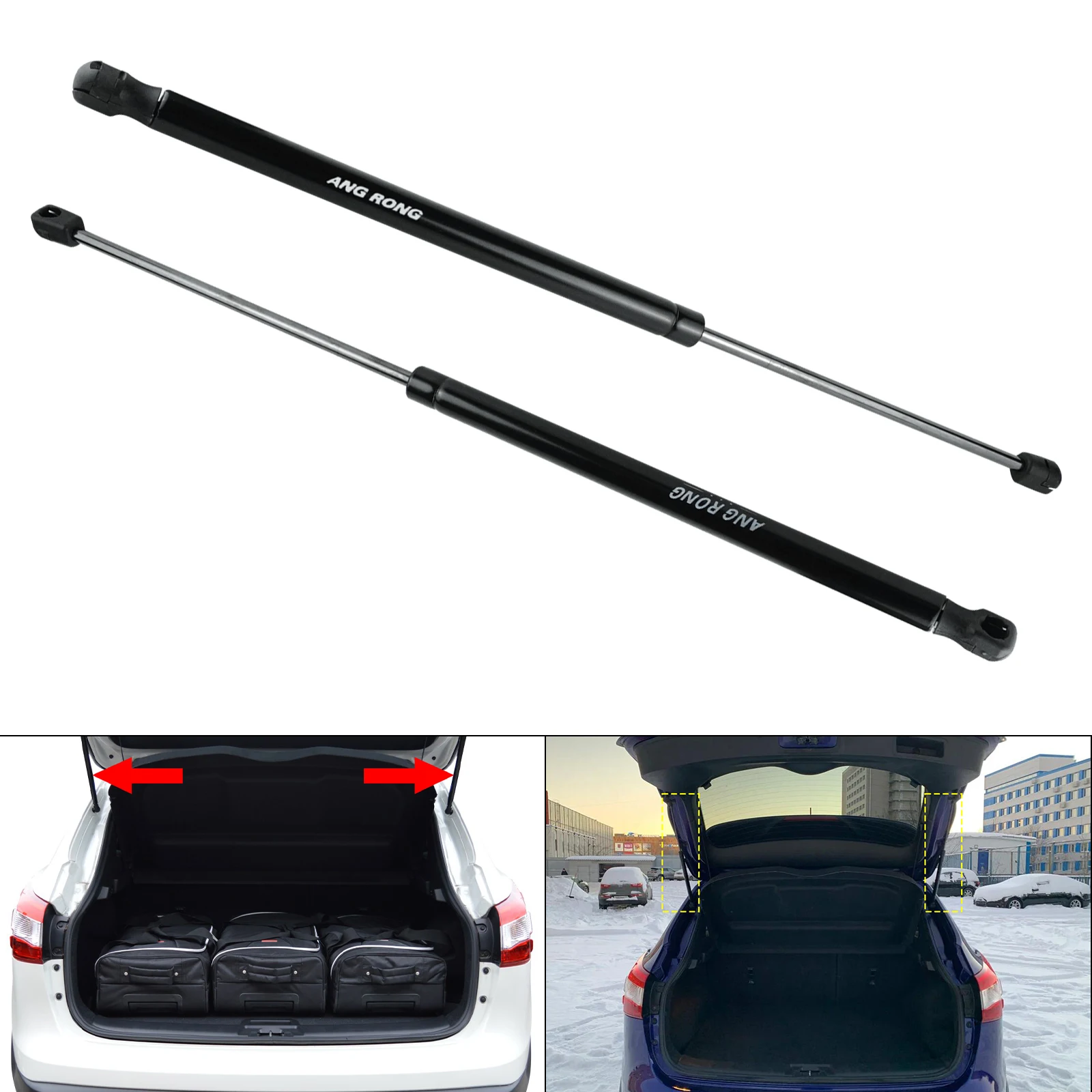2x für Nissan Qashqai MK2 J11 Geländewagen 13-18 Heckklappen-Kofferraum-Gasdruck federn unterstützen die Feder Image