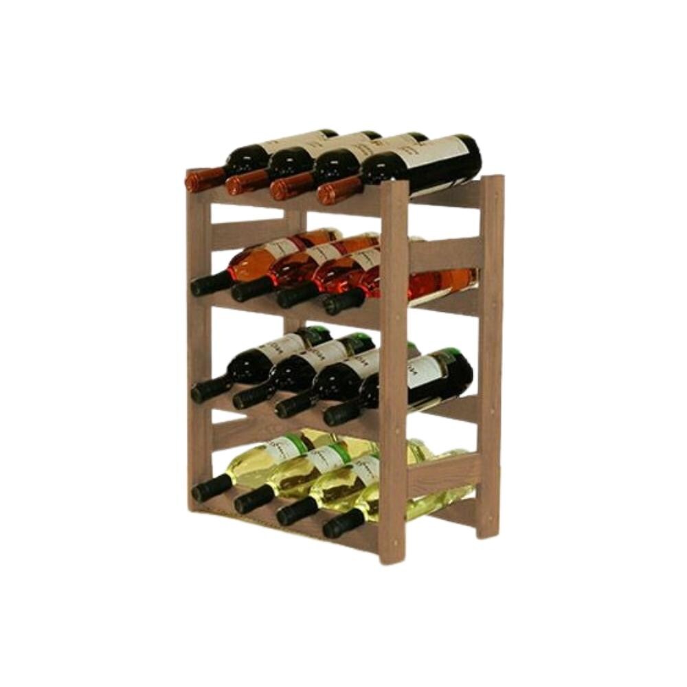 PROREGAL Weinregal PINOTWINE | HxBxT 54x43x25cm | 16 Flaschen | Massives Kiefernholz | Braun geölt | Flaschenregal Weinständer Holzregal Image