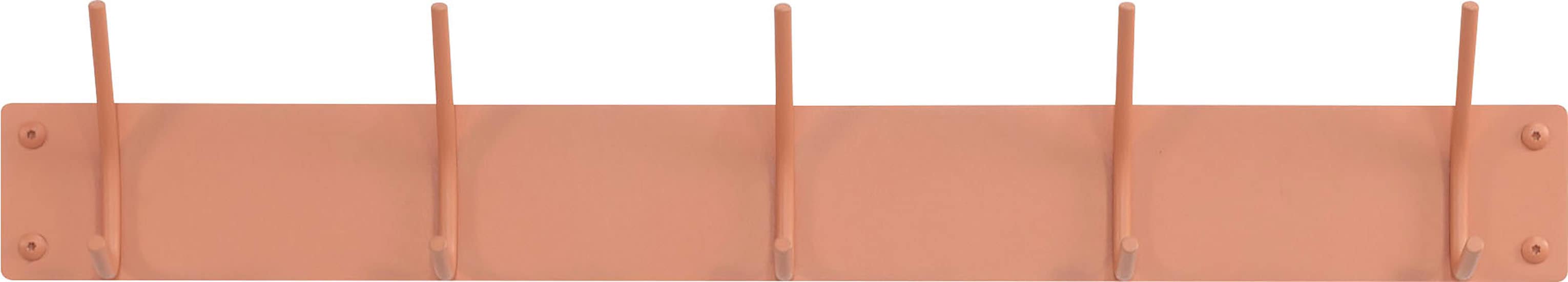 Garderobenhaken SPINDER DESIGN, rosa, B:70cm H:12cm T:6cm, Metall, Garderobenhalter, Garderobenhaken, Metall, Zeitloses Design, 5 Haken, Breite 70 cm Image