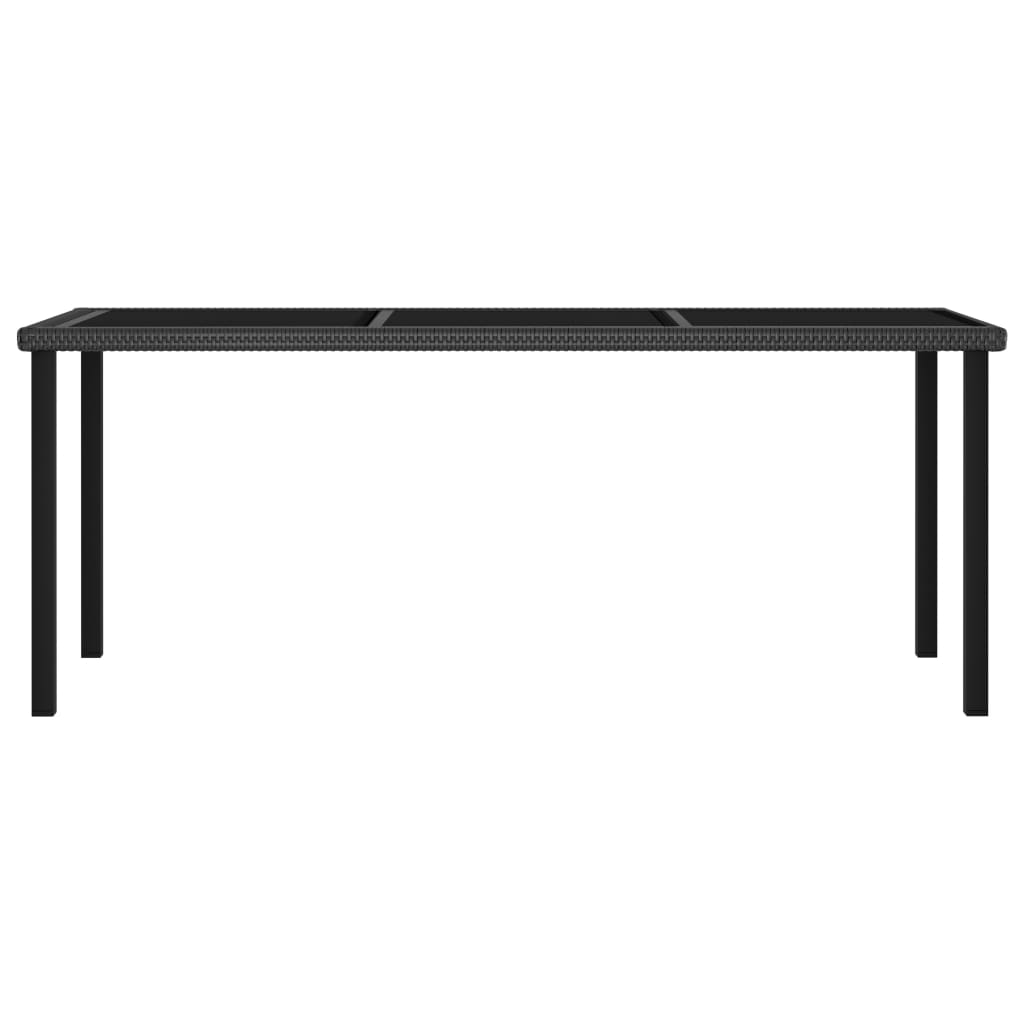 vidaXL Garten-Esstisch Schwarz 180x70x73 cm Poly Rattan Image
