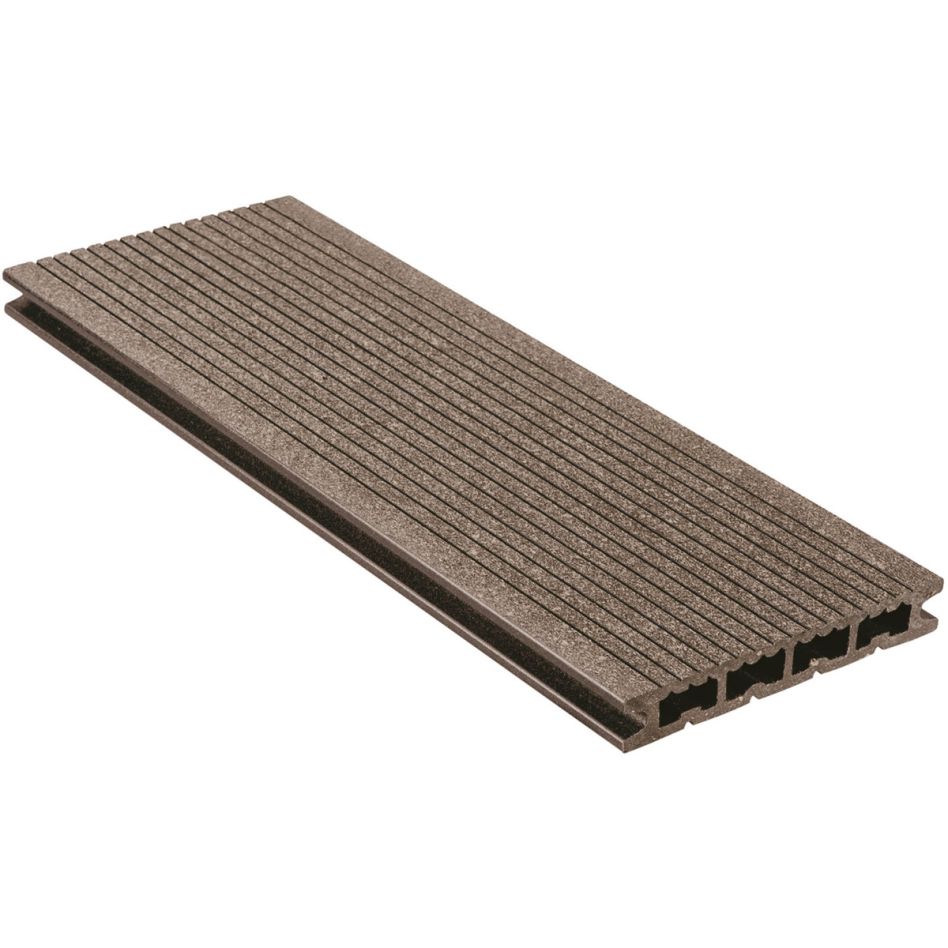 NATURinFORM WPC-Terrassendiele 21x139 mm DIE KOMPAKTE Wabenprofildiele schwarzbraun, 4000 mm