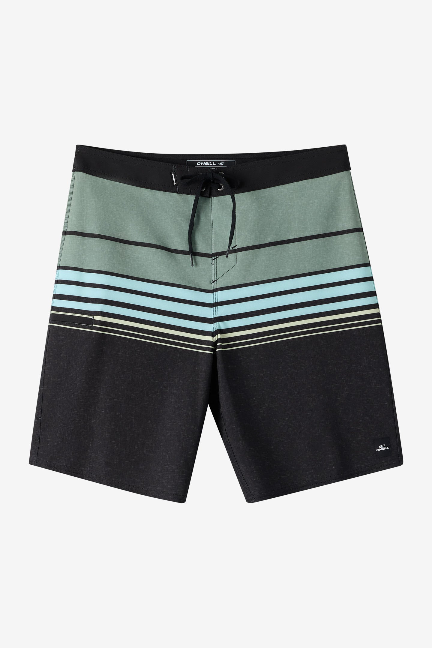 O'Neill Men's Hyperfreak Heat Stripe 20"" Board Shorts in Black, Size 31, Elastane/Polyester