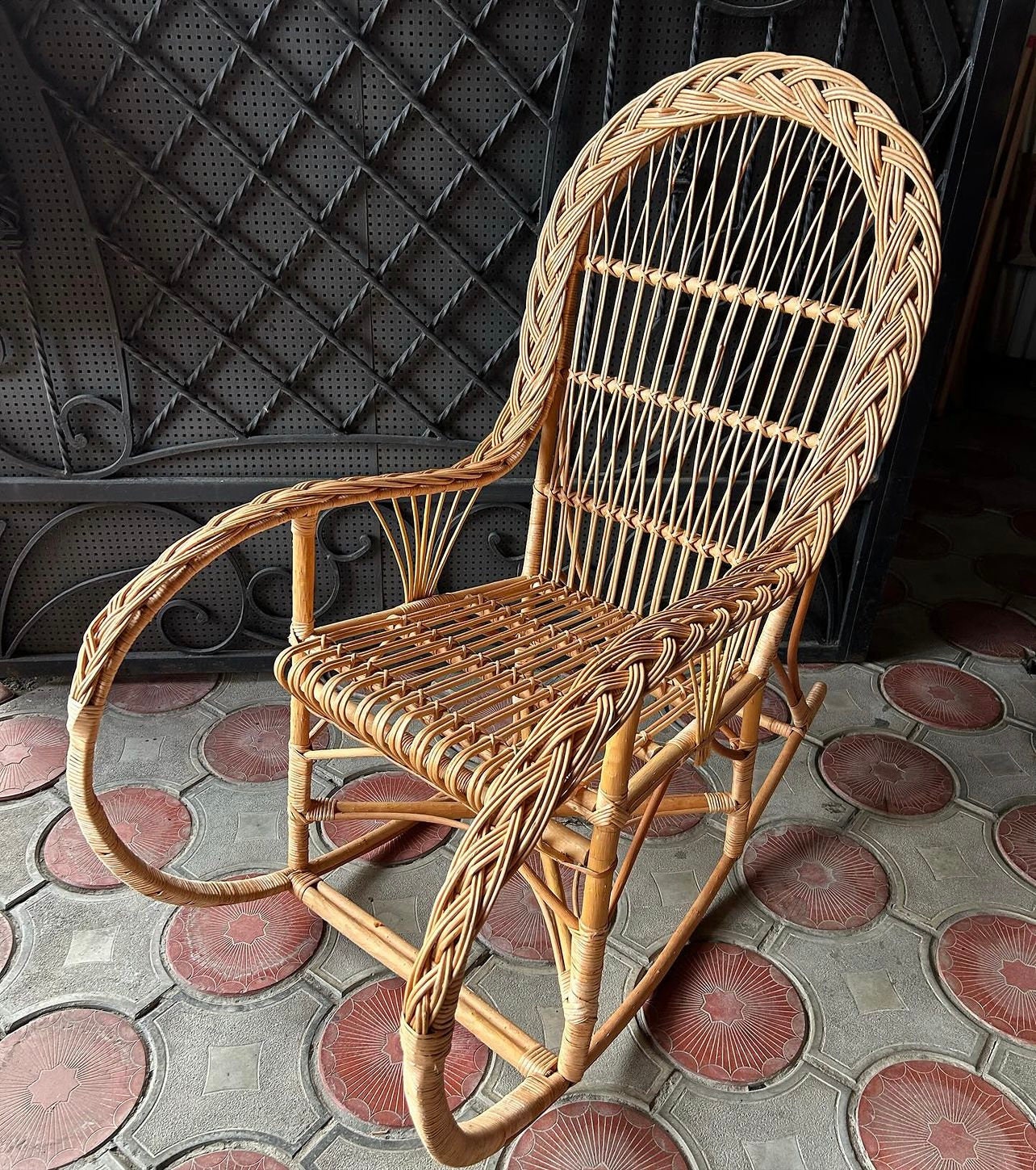 Sedia in vimini per bambini, sedia a dondolo, sedia a dondolo, sedia a sdraio, sedia a dondolo per bambini, sedia da giardino, sedia in vimini, sedia