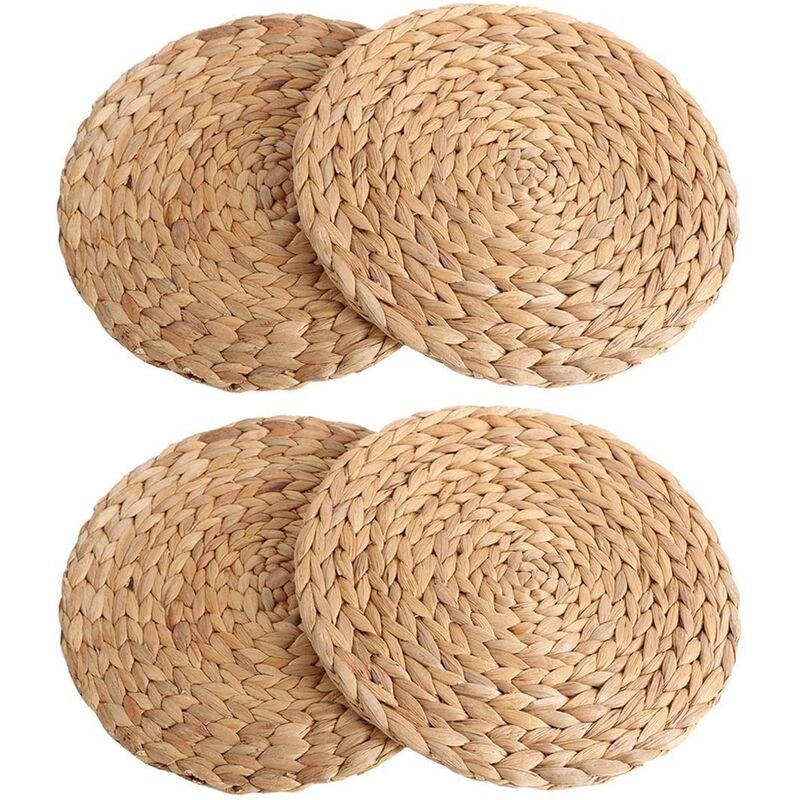 Minkurow Tovaglietta Intrecciata Con Bottiglia D'Acqua Naturale Tovaglietta Rotonda In Rattan Intrecciata Tovaglietta Per Bottiglia D'Acqua Tovaglietta Rotonda Intrecciata Verde Decorazione Tropicale