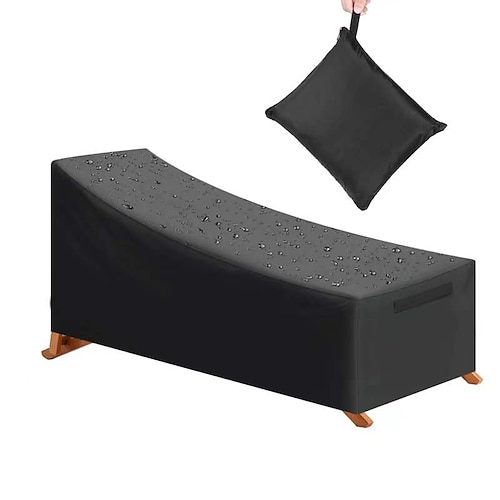 Wasserdichte Schutzhülle für Gartenliegen, 2er-Packung Schutzhüllen für stapelbare Gartenkissen und Gartenmöbel, 203 x 76 x 66 cm (80 x 30 x 26 Zoll), schwarz Image