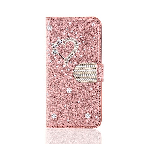 Handy Hülle Handyhüllen Für iPhone 17 Pro Max 17 Air 16 15 14 Pro Max Plus 16e 13 12 11 Pro Max Mini Brieftaschenhülle Flip-Cover Mit Ständer Bling Glitzer glänzend Strass PU-Leder Image