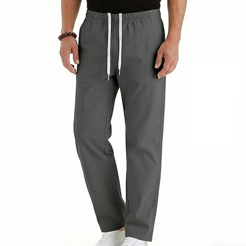 Herren Hose Freizeithose Baggy-Hosen Kordelzug Tasche Elastischer Bund Einfach Komfort Weich Lässig Täglich Outdoor Urlaub Mode Schwarz Armeegrün Unelastisch Image