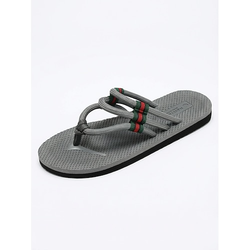 Schwarze Zehenstegsandalen für Herren, lässige Sommer-Flip-Flops, leichte und bequeme Strandschuhe für Resort Pool, Urlaub, tropische Freizeit und den Alltag bei warmem Wetter Image