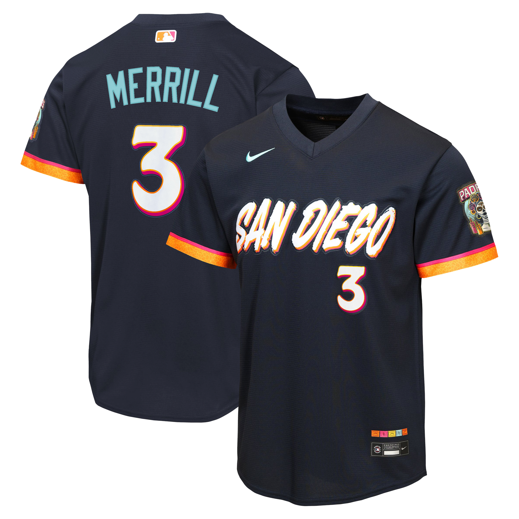 San Diego Padres Nike MLB City Connect Stadium Jersey - Schwarz - Jackson Merrill - Kinder