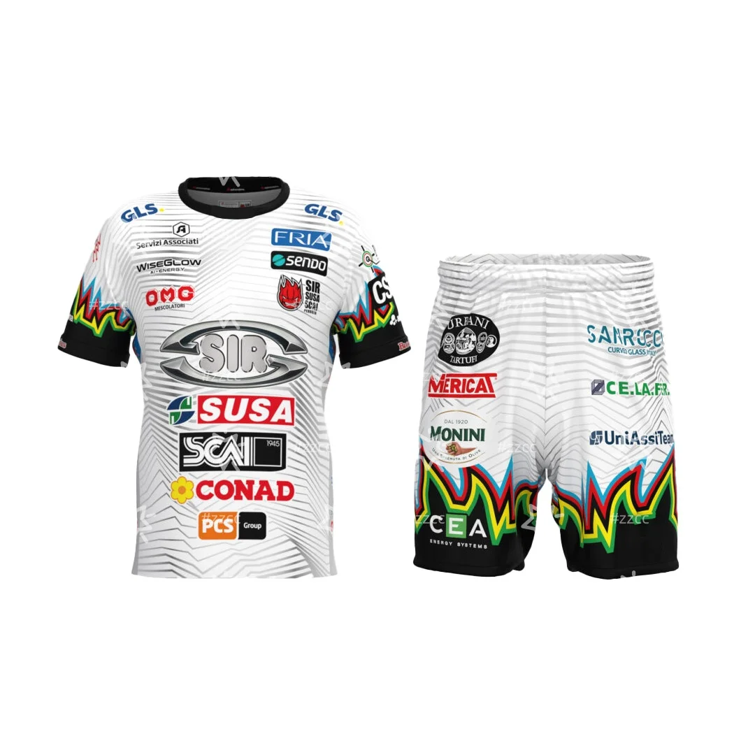 Maillot de volley domicile Perugia Sir Safety 25-26, Kit d'entraînement, Short homme, T-shirt homme, Vêtements enfant, T-shirt femme, Sports d'été