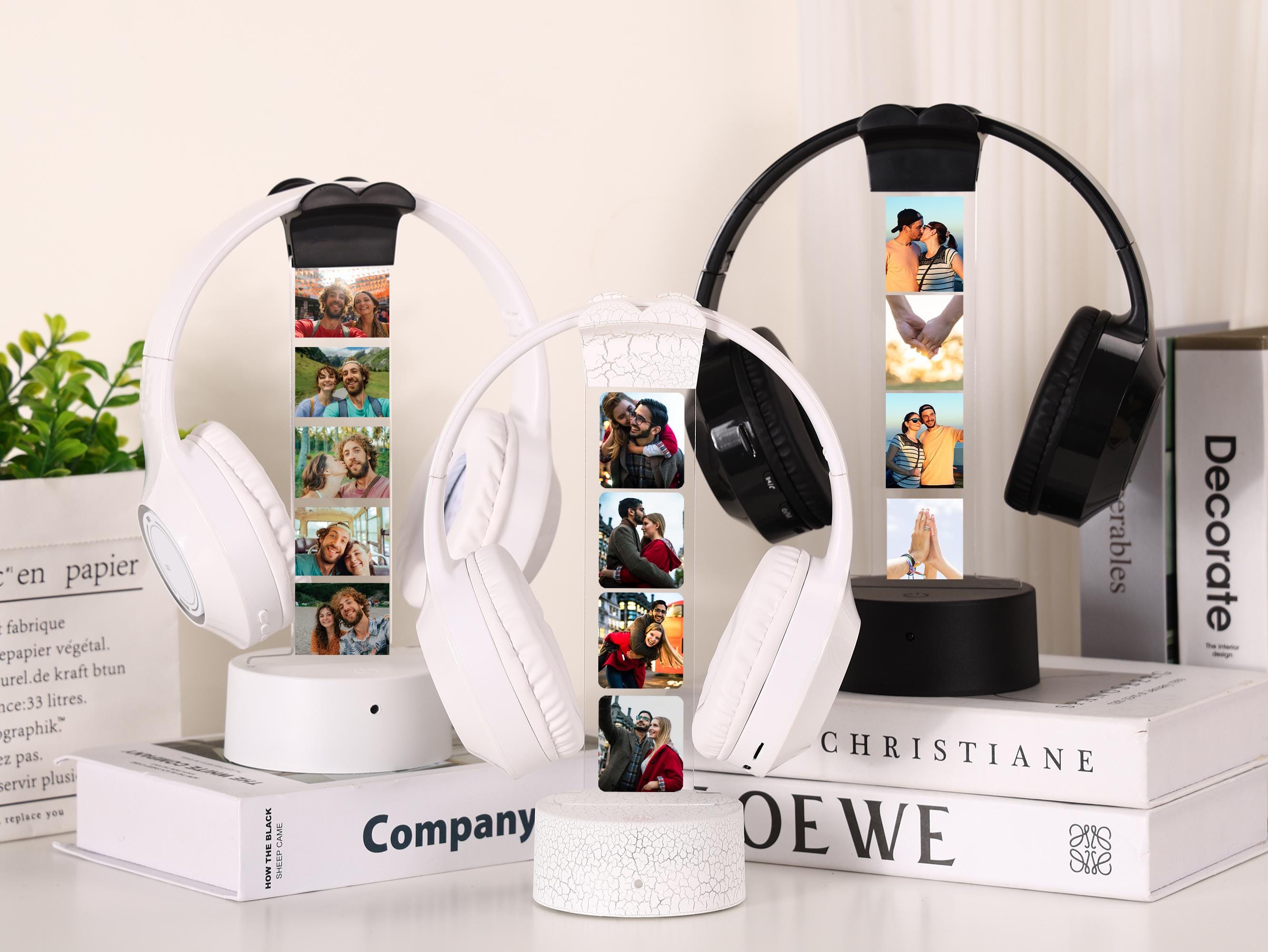 Supporto per cuffie con foto personalizzato, supporto per cuffie a LED personalizzato, supporto per cuffie per streamer, insegna luminosa a LED per ga