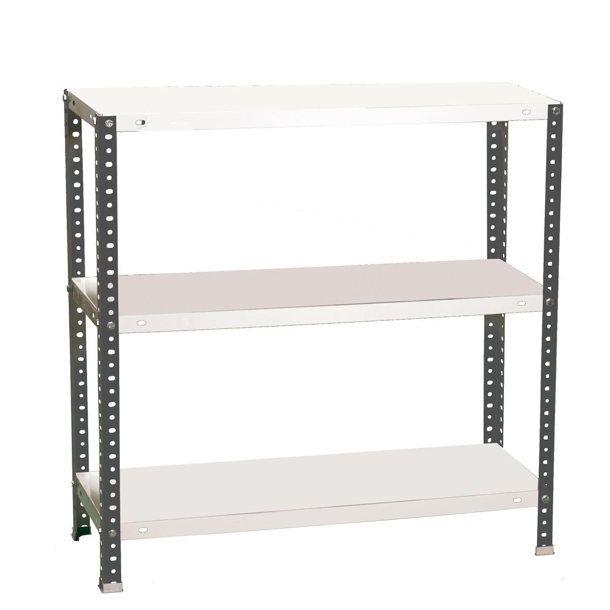 PROREGAL Schraubregal PANDA MINI | HxBxT 90x110x40cm | 3 Fachböden | Fachlast 90kg | Anthrazit-Weiß Image