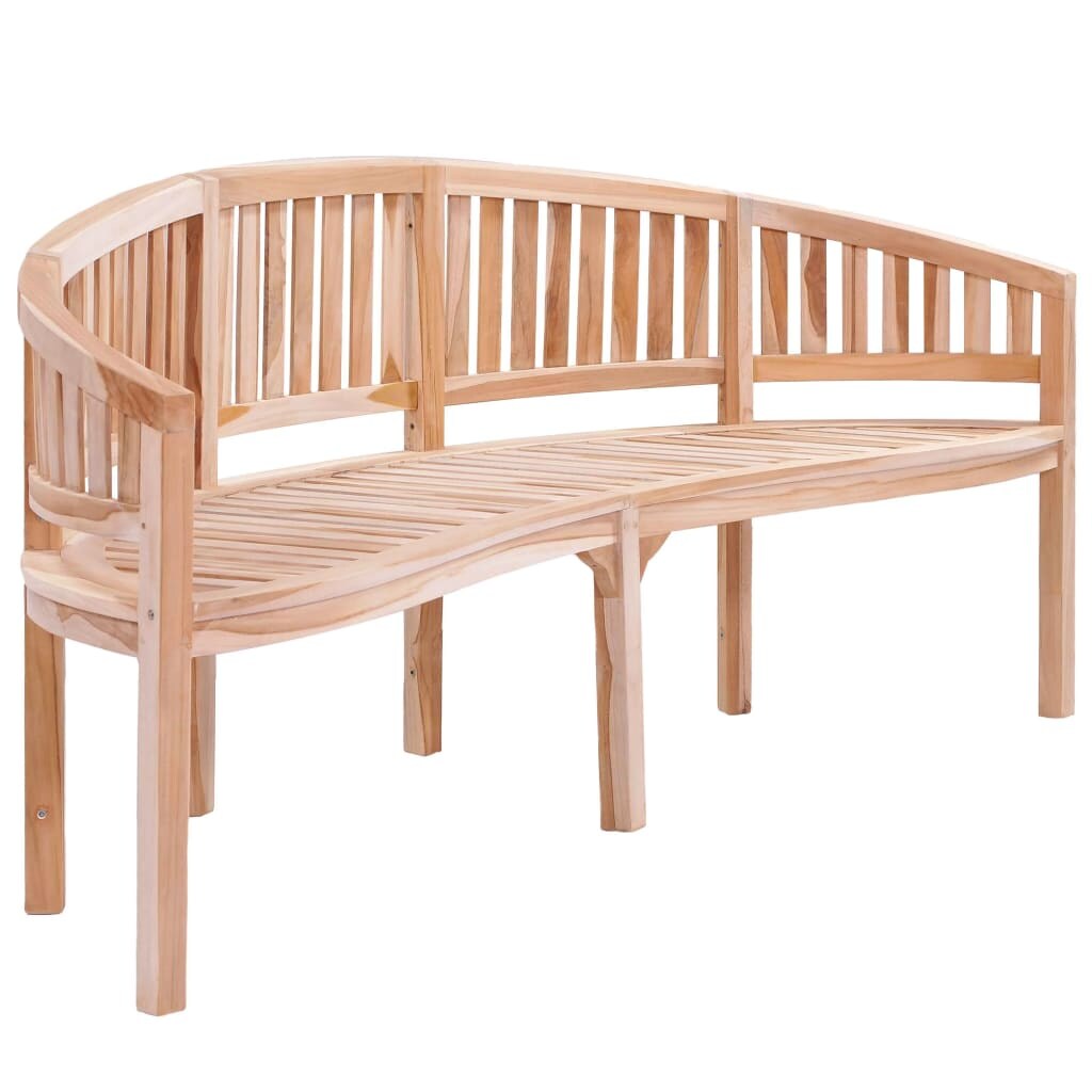 Helloshop26 - Bananenförmige Gartenbank Terrassenmöbel 200 cm massives Teakholz 02_0011710 Image