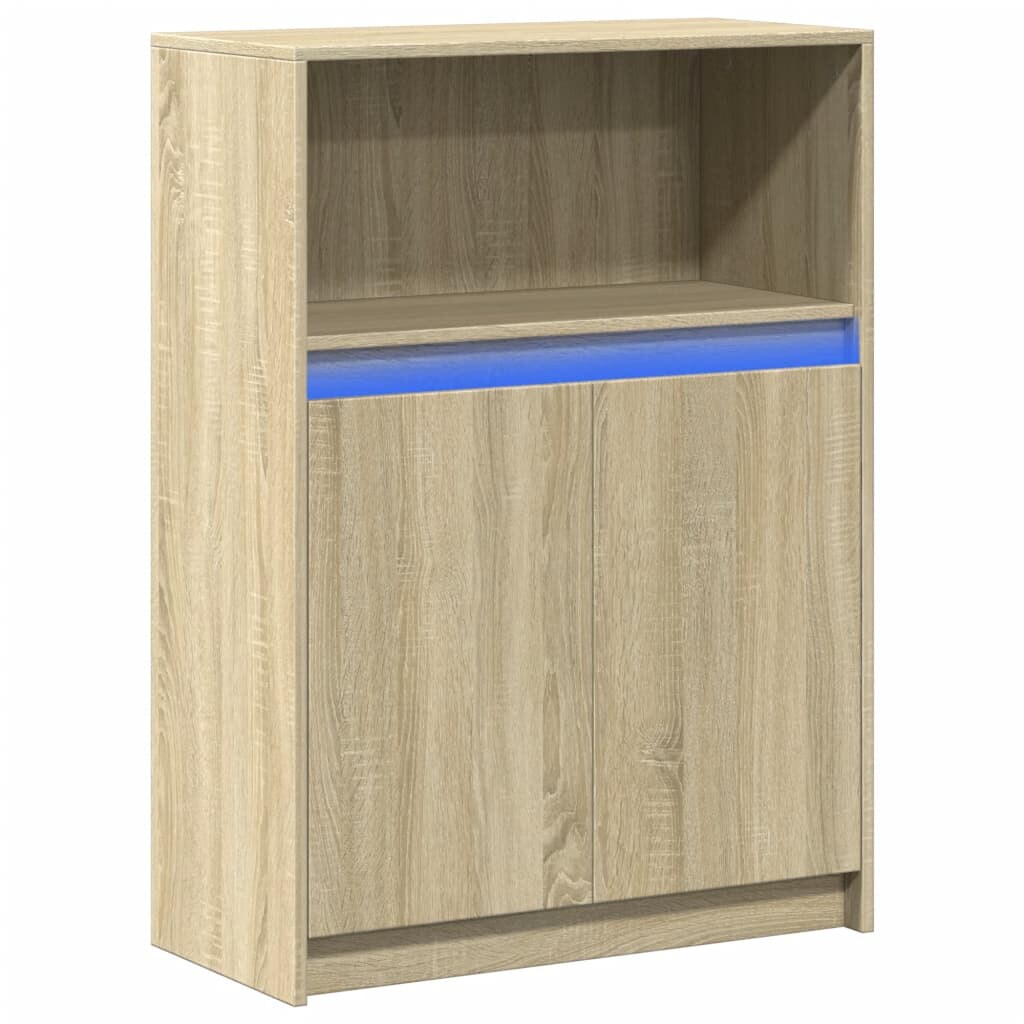 Helloshop26 - Buffet Sideboard Kommode Kleiderschrank Aufbewahrungsmöbel Organizer für Küche Wohnzimmer Lounge mit LED-Beleuchtung 02_0029797 Image