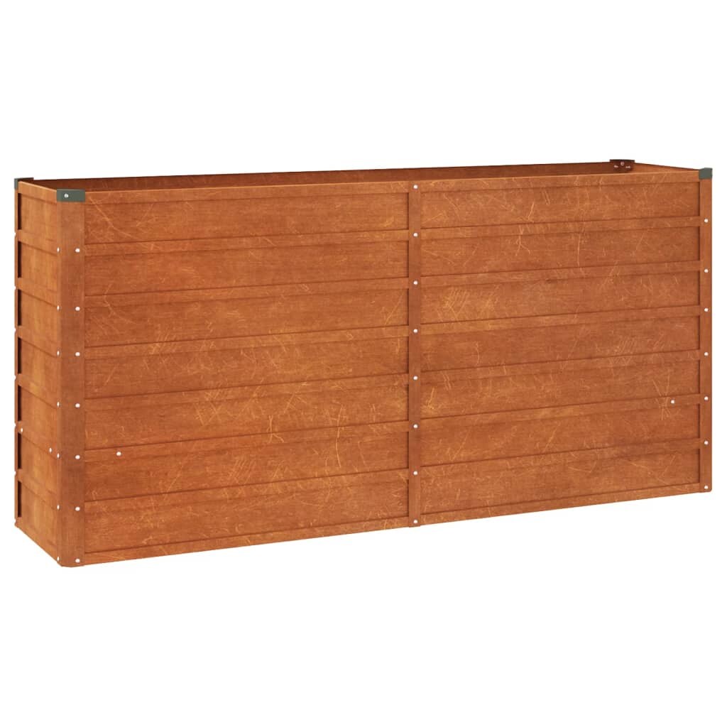 Helloshop26 - Hochbeet für Pflanzen Blumen Terrasse Garten Rostoptik 160 x 40 x 77 cm brauner Cortenstahl 02_0039863 Image