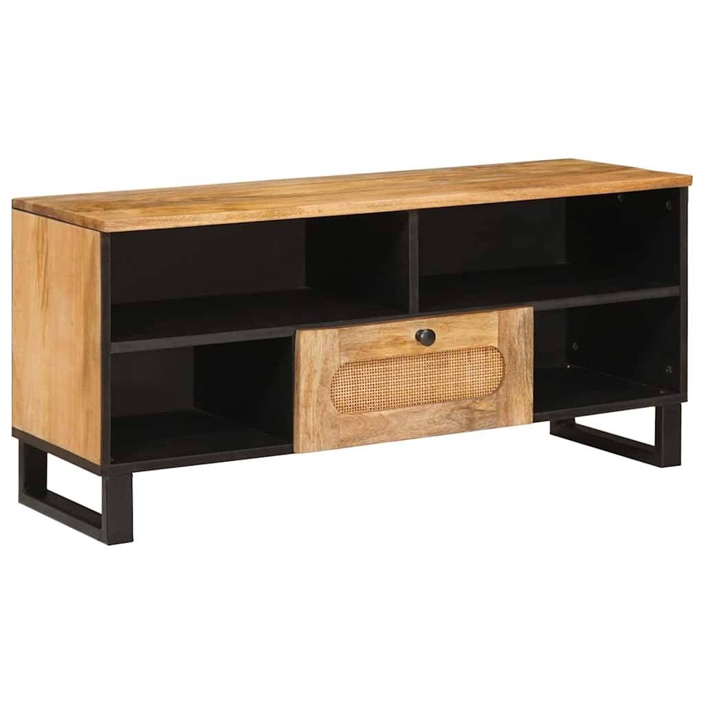Helloshop26 - Moderner rechteckiger TV-Ständer im minimalistischen Stil 100 x 33 x 46 cm aus braunem Mangoholz 02_0057792 Image