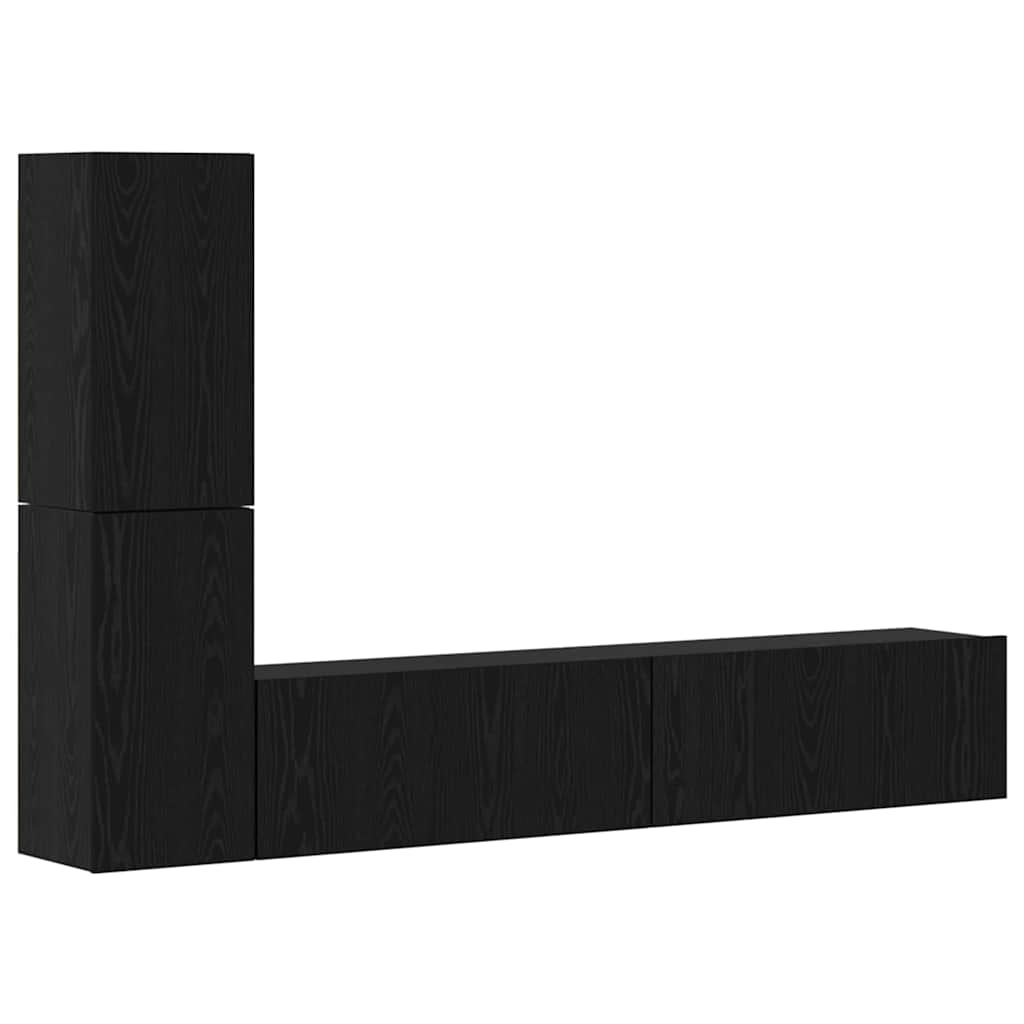 Helloshop26 - Modernes wandmontiertes TV-Möbel 80 x 30 x 30,5 cm mit optimalem Stauraum und elegantem Design aus schwarzem 02_0056027 Image