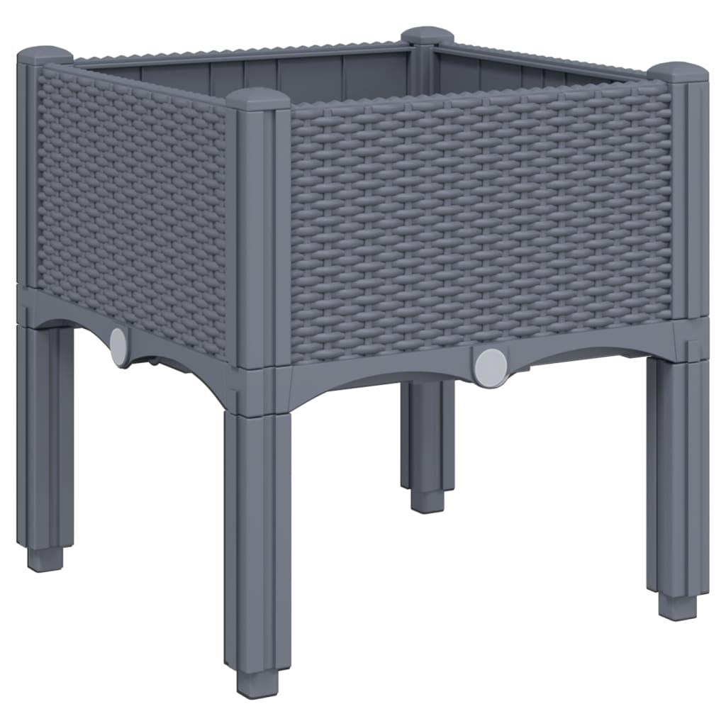 Helloshop26 - Hochbeet für Pflanzen Blumen Terrasse Garten mit Füßen 40 x 40 x 42 cm PP grau 02_0038164 Image